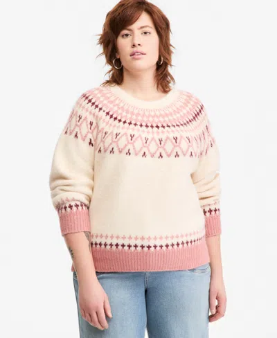 And Now This Plus Size Fair-isle Crewneck Sweater, Macy's Exclusive In Neutral