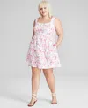 AND NOW THIS PLUS SIZE FLORAL-PRINT CORSET MINI DRESS, CREATED FOR MACY'S