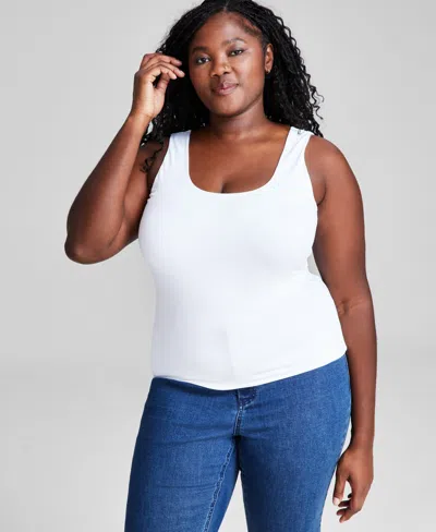 And Now This Plus Size Scoop-neck Sleeveless Top, Created For Macy's In White
