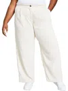 And Now This Trendy Plus Size Pleated-waist Corduroy Pants In Beige