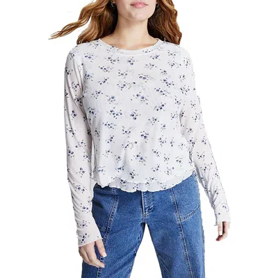 And Now This Plus Womens Printed Mesh Blouse In Multi