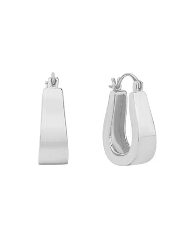 And Now This Polished Click Top Hoop Earrings In Silver