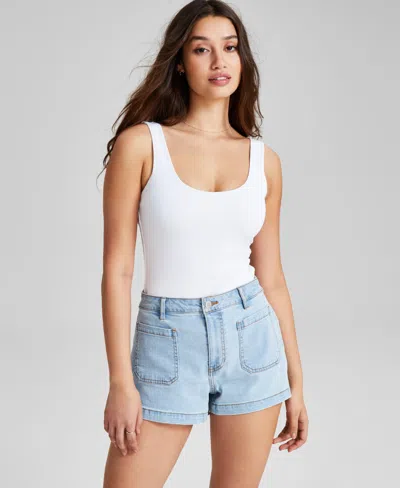 And Now This Scoop-neck Double-layered Sleeveless Bodysuit, Created For Macy's In White