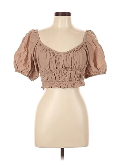 Pre-owned And Now This Short Sleeve Blouse In Brown