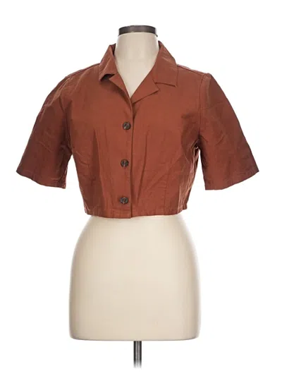 Pre-owned And Now This Short Sleeve Blouse In Brown