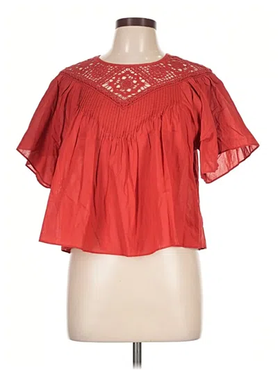 Pre-owned And Now This Short Sleeve Blouse In Red