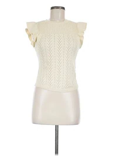 Pre-owned And Now This Short Sleeve Top Ivory Turtleneck Tops In White