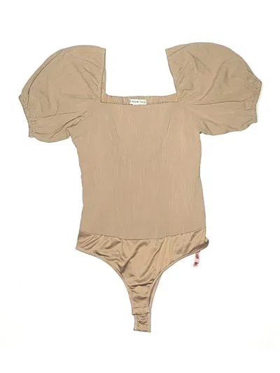 Pre-owned And Now This Short Sleeve Top Tan Sweetheart Neckline Tops