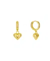 And Now This Silver And Gold Heart Drop Hoop Earrings In Gold