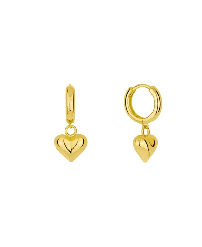 And Now This Silver And Gold Heart Drop Hoop Earrings