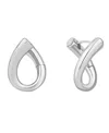 And Now This Silver And Gold Hinged Twist Hoop Earrings In Silver