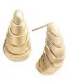 And Now This Silver, Gold Plated Brass Textured Earring In Gold