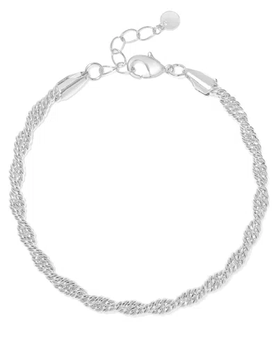 And Now This Silver, Gold Plated Brass Twisted Chain Bracelet In Metallic