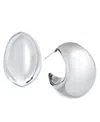 And Now This Silver Plated Or 18k Gold Plated Brass Post C Hoop Puff Earring In Silver