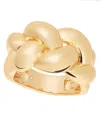 And Now This Silver Plated Or 18k Gold Plated Brass Puff Braided Ring In Gold