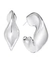 And Now This Silver Plated Or 18k Gold Plated Brass Wavy C Hoop Earring In Silver