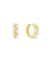 And Now This Simulated Cultivated Pearl Hinged Hoop Earrings In Gold
