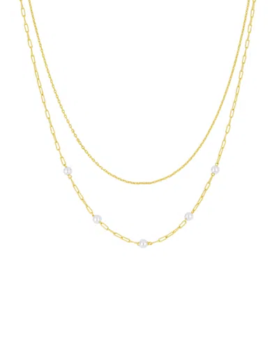 And Now This Simulated Cultivated Pearl Layered Necklace In Gold