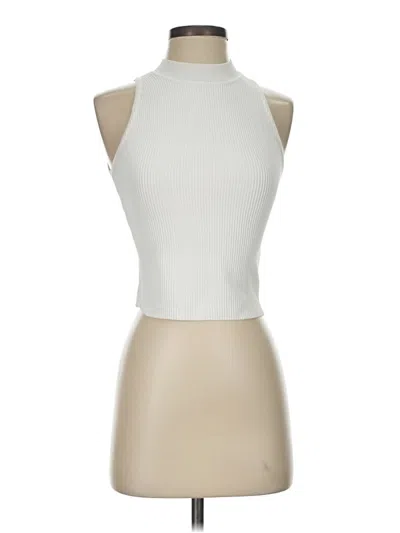 Pre-owned And Now This Sleeveless Top Ivory Halter Neckline Tops In White