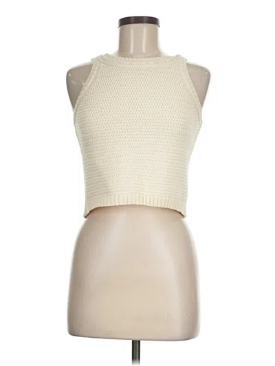 Pre-owned And Now This Sleeveless Top Ivory Halter Neckline Tops In White