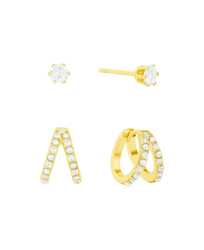 And Now This Stud And Hoop Earring Set In Gold