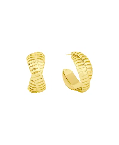 And Now This Textured X C Hoop Earrings In Gold