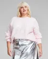 And Now This Trendy Plus Size Apres Cable-knit Sweater, Created For Macy's In Pink Polish