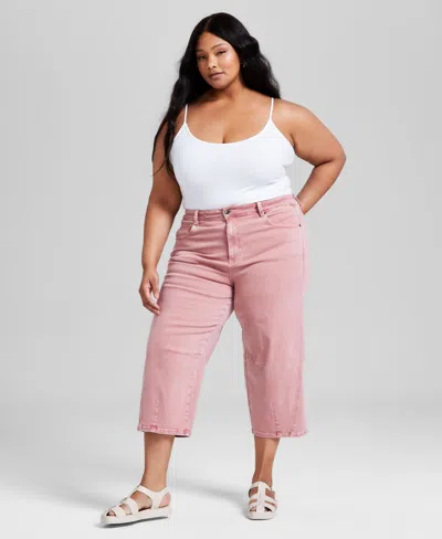 And Now This Trendy Plus Size Barrel-leg Cropped Pants, Exclusively At Macy's In True Terracotta