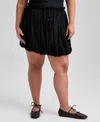 And Now This Trendy Plus Size Bubble-hem Mini Lace Skirt, Macy's Exclusive In Black