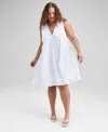 And Now This Trendy Plus Size Cotton Babydoll Dress, Macy's Exclusive In White