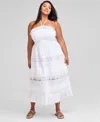 And Now This Trendy Plus Size Cotton Lace Maxi Dress, Exclusively At Macy's In White