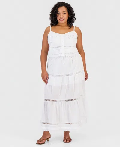And Now This Trendy Plus Size Cotton Tiered Skirt, Macy's Exclusive In White