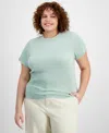 AND NOW THIS TRENDY PLUS SIZE CREWNECK RIBBED TEE