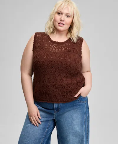 AND NOW THIS TRENDY PLUS SIZE CROCHET SLEEVELESS TOP, CREATED FOR MACY'S