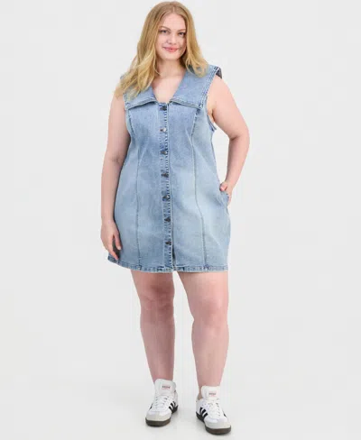 And Now This Trendy Plus Size Denim Mini Dress, Macy's Exclusive In Blue