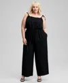 And Now This Trendy Plus Size Drawstring-waist Jumpsuit, Exclusively At Macy's