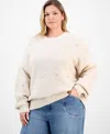 And Now This Trendy Plus Size Embellished Crewneck Pullover Sweater, Macy's Exclusive In Animal Print