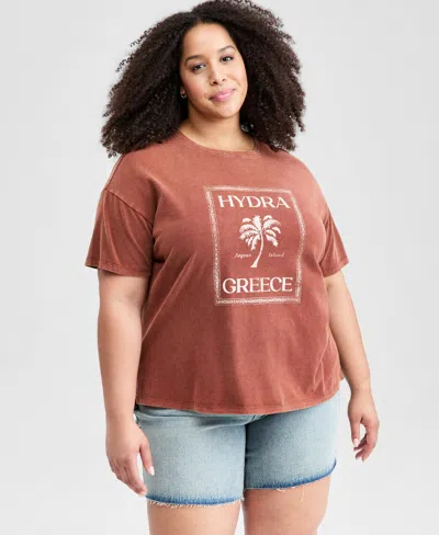 And Now This Trendy Plus Size Hydra Greece Graphic T-shirt, Macy's Exclusive In Black
