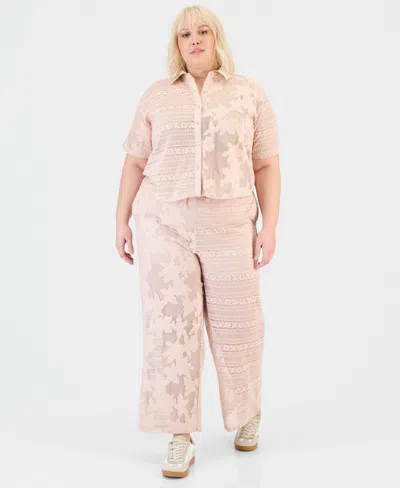And Now This Trendy Plus Size Lace Drawstring-waist Pants, Macy's Exclusive In Multi