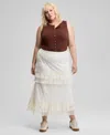 And Now This Trendy Plus Size Lace Ruffle-trim Maxi Skirt, Exclusively At Macy's