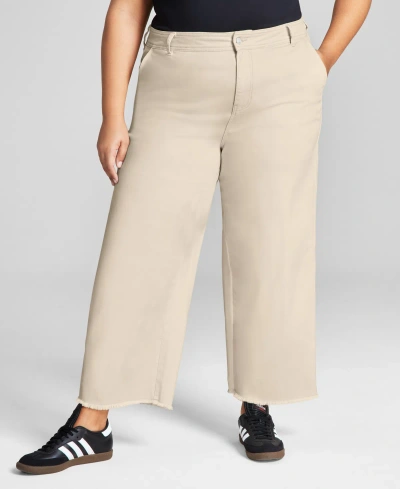 And Now This Trendy Plus Size Mariner Wide-leg Pants, Created For Macy's In Ecru