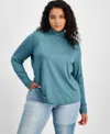 And Now This Trendy Plus Size Mock-neck Long-sleeve Top In North Atla