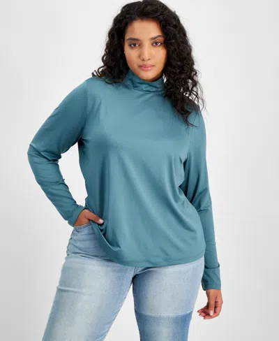 And Now This Trendy Plus Size Mock-neck Long-sleeve Top In North Atla
