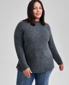 And Now This Trendy Plus Size Mock-neck Sweater, Macy's Exclusive In Animal Print