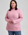 And Now This Trendy Plus Size Mock-neck Sweater, Macy's Exclusive In Animal Print