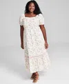 AND NOW THIS TRENDY PLUS SIZE PUFF-SLEEVE FLORAL MAXI DRESS, CREATED FOR MACY'S