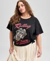 And Now This Trendy Plus Size Rolling Stones Graphic T-shirt, Exclusively At Macy's In Black