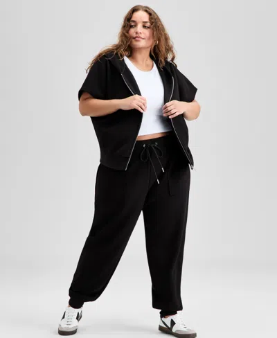 And Now This Trendy Plus Size Scuba-knit Jogger Pants, Exclusively At Macy's In Black
