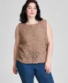 And Now This Trendy Plus Size Sleeveless Sweater, Exclusively At Macy's In Portabella