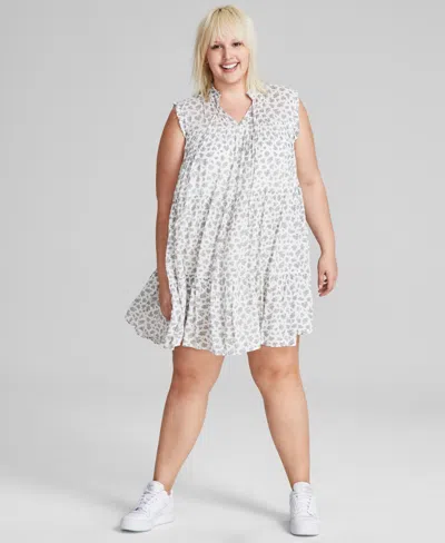And Now This Trendy Plus Size Tiered Swing Dress, Xxs-4x, Created For Macy's In Ivory Floral